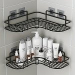 1PC Punch-free Corner Shelf Bathroom Rack Wall-mounted Storage For Toilet Bathroom Shampoo Lotion Cosmetic Storage Rack Bathroom