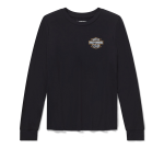 Women’s Bling Iron Rose Long Sleeve Top – Harley Black