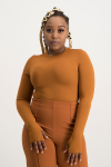 Lucy Long Sleeve Bodysuit - Glazed Ginger - M