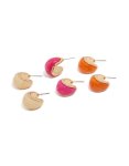 Goldair Gold Pink & Orange Acrylic Bubble Hoop Earrings 3-PACK