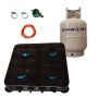 Black 4 Plate Gas Stove With Fittings & Gas Cylinder - 7KG