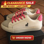 Polo Kids Sneakers White Cerise Size 10 Last Pair Clearance - Speedtrainer