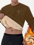 Cross Print Men's Crew Neck Sweatshirt Pullover For Men Comfy Sweatshirts For Winter Fall