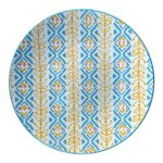 Ceramic Side 21CM Plate - Yellow Leaves Blue Lines