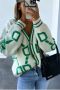 GREE N Chain Button Up Cardigan - Free Size / N/white / Jersey