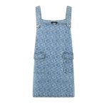 Monogram Denim Pocket Dress -light Blue