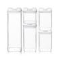 5 Airtight Pantry Food Storage Containers With Easy Lock Lids - White