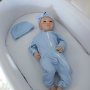 Baby Grow With Beanie And Bow Light Blue