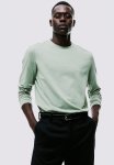 Slim Fit Jersey Top - Light Khaki Green