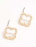 Goldair Gold Plated Cubic Zirconia Butterfly Wreath Stud Earrings