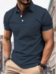 Men's Breathable Golf Shirt Casual Slightly Stretch Button Up Golf Shirt Men's Clothing For Summer Outdoor