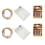10M Battery Operated Copper Fairy Lights With Batteries Cool White - 2 Pack