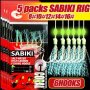 Takbas Sabiki Rigs 5 Packs Luminous Fishing Bait Rigs With High Carbon Hooks Glowing Beads For Saltwater/freshwater Ideal For Red Fish Bass Trout Mackerel