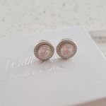 Miekie 925 Sterling Silver Cz Stone Ear Stud Earrings