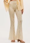Studio: Bead-detail Crinkled Trousers - White & Yellow Multi