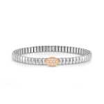 Extension Bracelet In Stainless Steel With Oval And Stones
