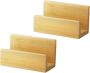 Wood Business Card Holder Set 2PCS Desktop Cards Holder Organizer Box