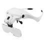 HD Head Magnifier With LED Lighting & Five Interchangeable Lenses - White
