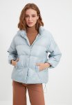 Bag Detailed Oversize Inflatable Jacket - Light Blue