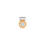 Seimia Pendant Cz With Orange Enamel
