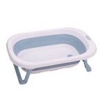 Folding Baby Bath For Newborn Baby Tub With Thermometer - Blue