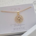 K14 - Stunning Initial Letter Necklace On Personalized Card Gold Cz Stainless Steel - M Initial - CB0111380