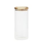- Fluted Glass Canister With Acacia Lid - 1.4 Litre