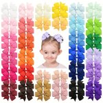 30 60PCS Colored Striped Bow Hair Clips Suitable For Party Holiday Hair Styling Perfect Gifts For Girls