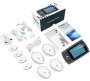 Dual Channel Tens & Ems Unit With 24 Modes For Pain Relief And Muscle Stimulation Electronic Pulse Massager With 6 Electrodes. Tens Massager Black White