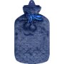Clicks Hot Water Bottle With Cover & Pompoms Navy