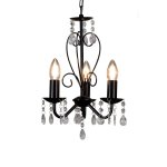 Cleo Chandelier Light Black Chrome White - White