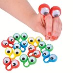 10PCS Eye Finger Puppets Eye On Rings Googly Eyeball Ring Party Favor Toys Funny Birthday Christmas Gifts For Adults Anti-stress