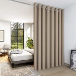 Deconovo Blackout Wide Curtain Panel Grommet Top Thermal Insulated Room Darkening Drape For Bedroom Living Room Khaki Divider 18