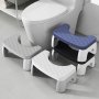 Comfortable Quilted Squatty Potty For Adults - Non-slip Water-resistant Bathroom Ottoman With Plastic Toilet Foot Stool Design