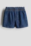 Loose Fit Denim Shorts - Dark Denim Blue