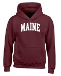 Wild Bobby State Of Maine College Style White Fashion Youth Hooded Sweatshirt Maroon Medium