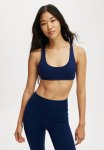 Cotton On Ultra Soft Curved Hem Crop - Heritage Blue
