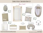 Cot Duvet Bedding Cookie Beige Checkered Bear Set