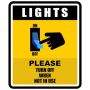 Lights Off Sign - Please Turn Off When Not In Use 29CMX29CM On Abs.