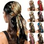 35.4inch Boho Paisley Square Scarf Thin Smooth Satin Shawl Sunscreen Windproof Head Wrap For Women