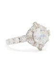 Silver Cubic Zirconia Circle Thin Ring - M l