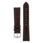 Paul Alligator Embossed Performance Watch Strap In Brown - 24MM Silver