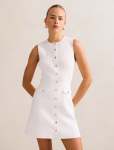 Issie Stitch Interest MINI Dress - 18 Porcelain