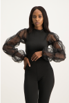 Emelia Organza Sleeve Detail Top - XS