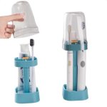 Toothbrush Holder With Cup Cover Contains 3 Slots Compatible With Electric Toothbrushes And Conventional Toothbrushes Can Store