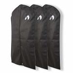 Pack Of 3 41 Inches Black Hanging Breathable Suit Garment Bags For Mens Closet Jacket Short Dress Suit Travel Protector Or Stora