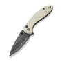 Civivi Faeger Flipper & Button Lock Knife Ivory G10 Handle Damascus C24031-DS1