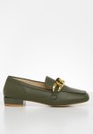 Layla Wider Fit Chain Loafer - Olive