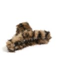 Leopard Pink Faux Fur Animal Claw Clip
