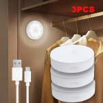3PCS For Smart Motion Sensor Night Lights - Warm & Cool White Adjustable Brightness Auto On/off For Bedroom Stairs Under Cabinet